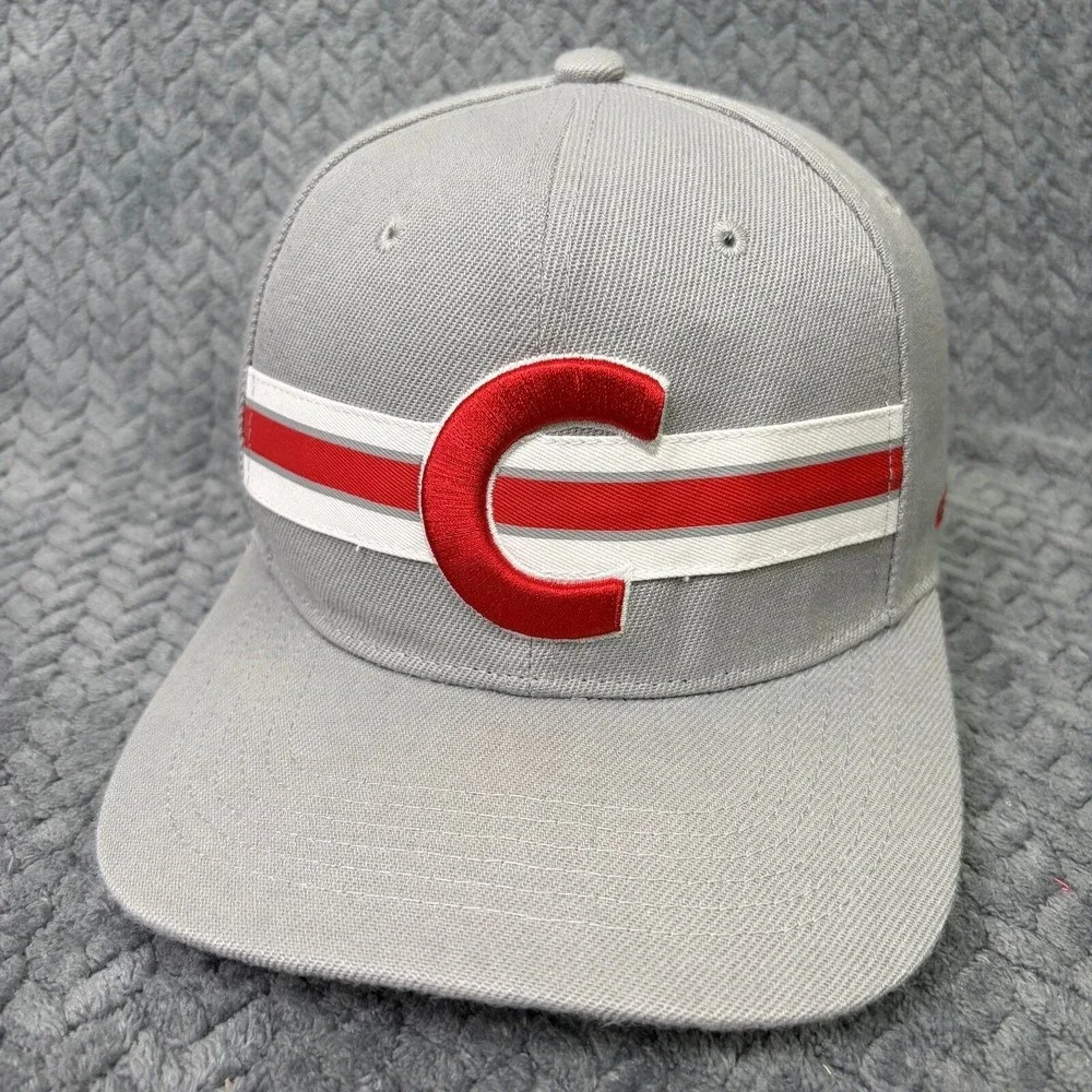 Venture 41 Headwear Gray Red Stripe C Logo Snapback Hat CWE Cap 1277